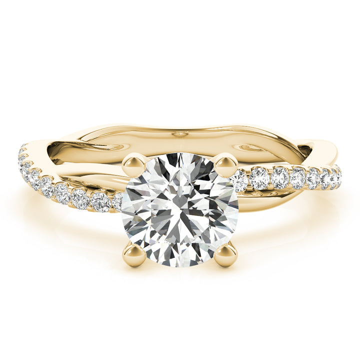 Petite Pave Twist Engagement Ring