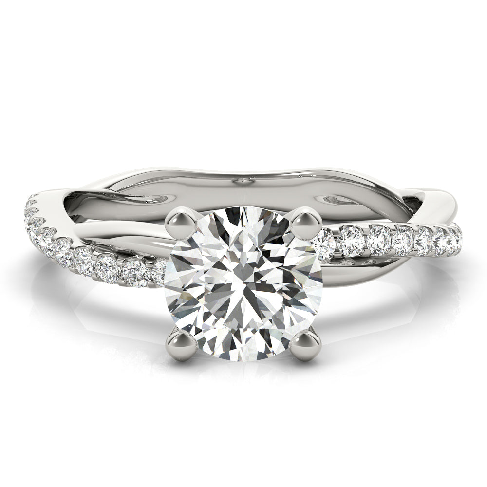 Petite Pave Twist Engagement Ring