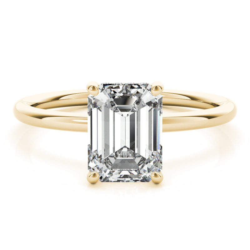 "Odessa" Hidden Halo Solitaire Engagement Ring