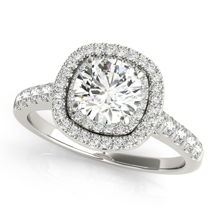 "Camille" Double Halo Engagement Ring