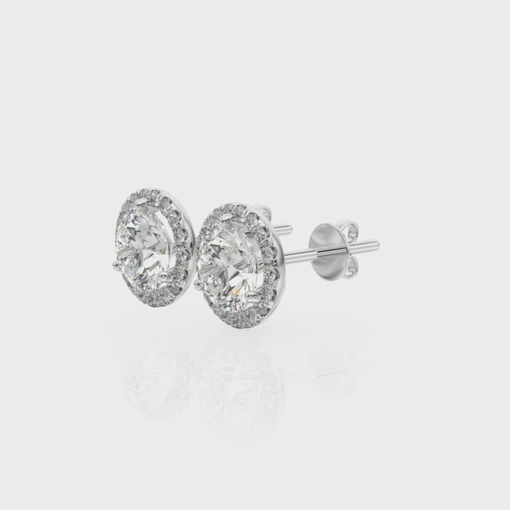 "Angel" Diamond Halo Stud Earrings 5/8ctw.
