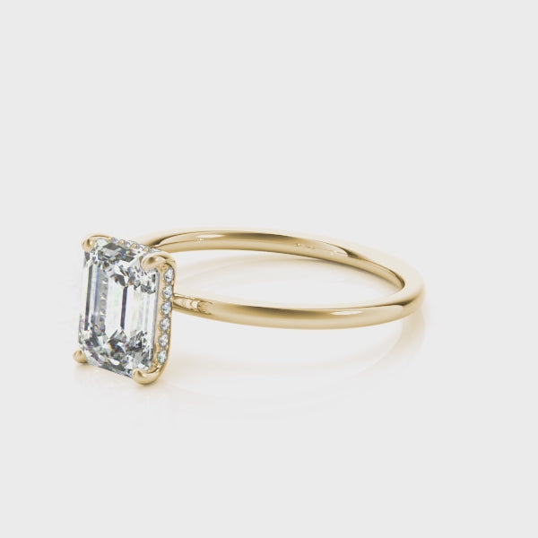 "Odessa" Hidden Halo Solitaire Engagement Ring