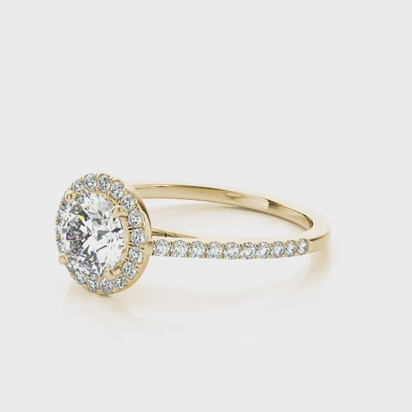 "Emeline" Round Brilliant Halo Engagement Ring