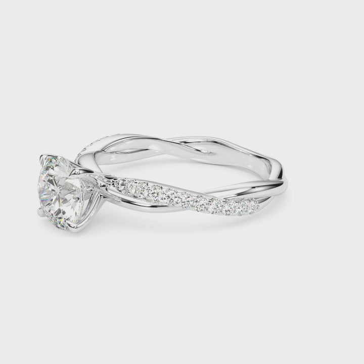 Petite Pave Twist Engagement Ring