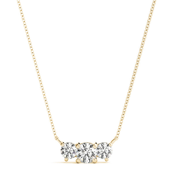 Past Present &amp; Future Three Stone Diamond Necklace