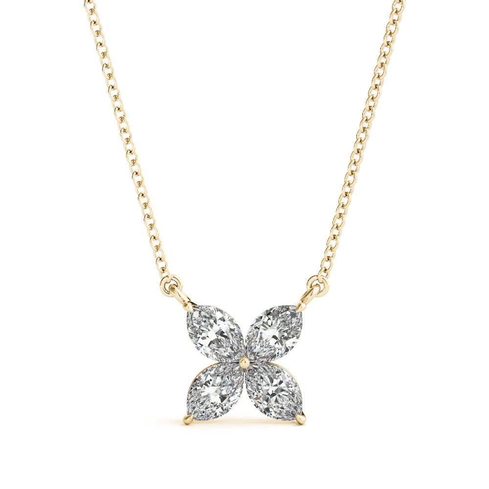 14k Diamond Petal Necklace 1/3ct.
