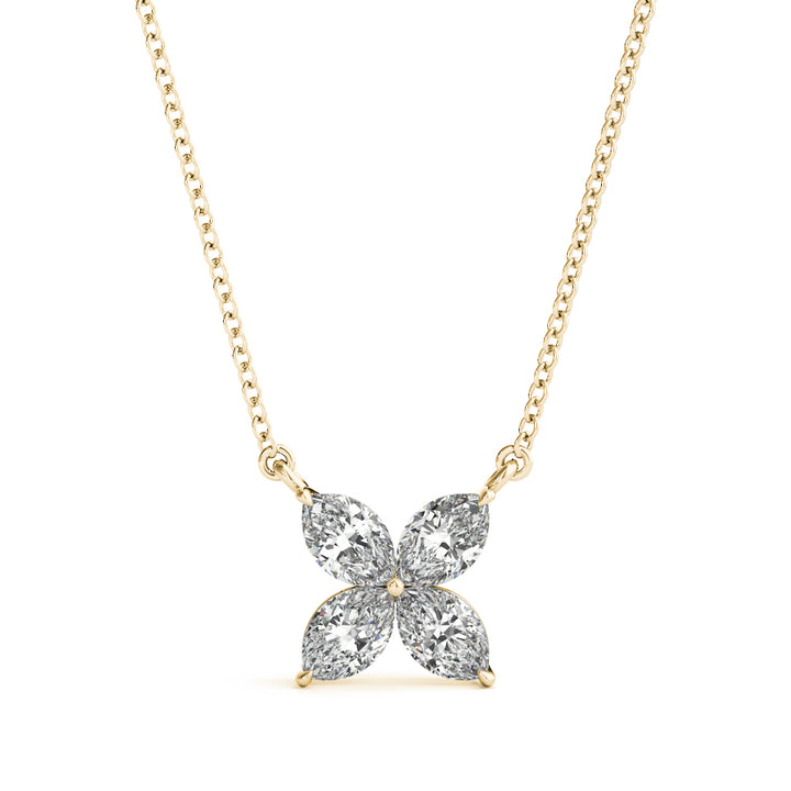 14k Diamond Petal Necklace 1/3ct.