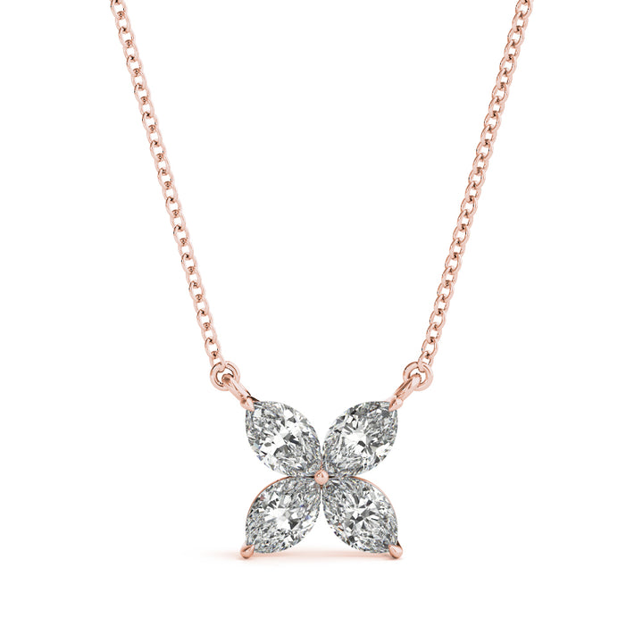 14k Diamond Petal Necklace 1/3ct.