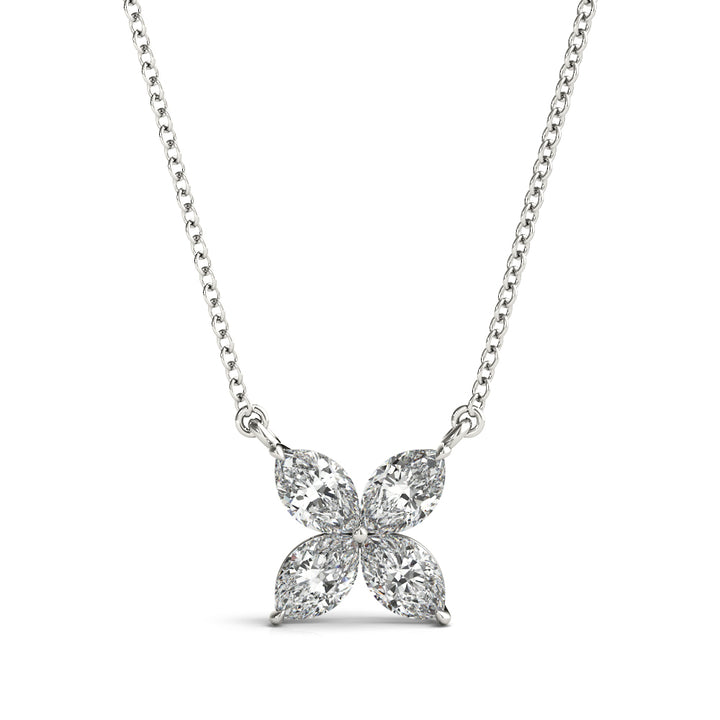 14k Diamond Petal Necklace 1/3ct.