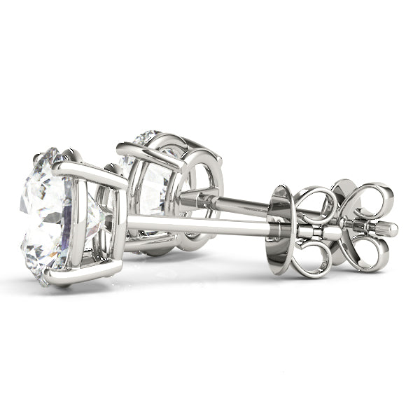 Round Brilliant Basket Set Diamond Studs 1ctw.