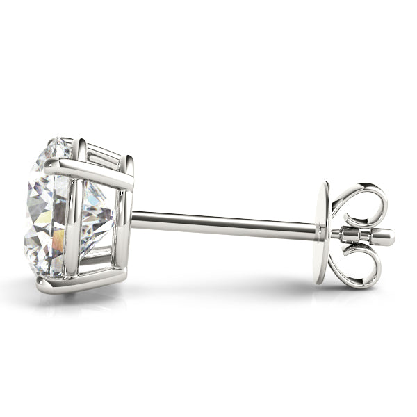 Round Brilliant Basket Set Diamond Studs 1/3ctw.