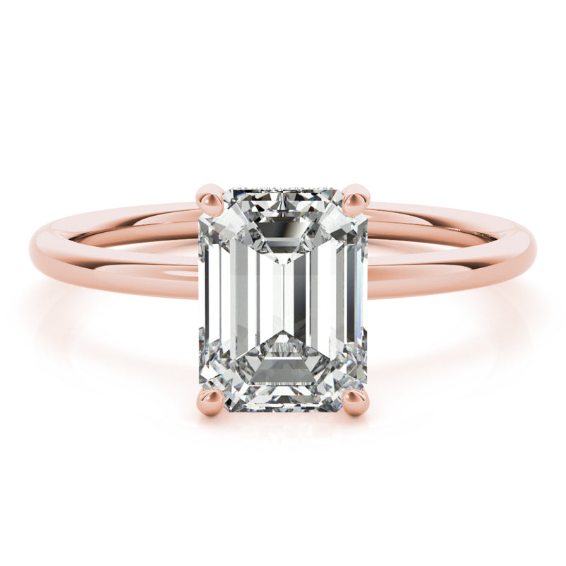 "Odessa" Hidden Halo Solitaire Engagement Ring