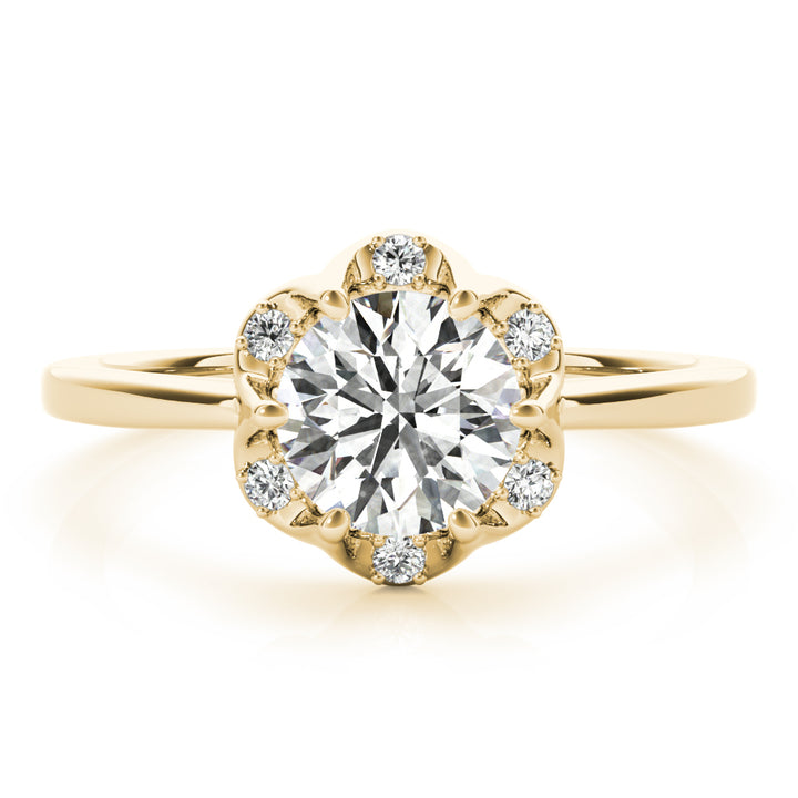 "Camellia" Halo Engagement Ring
